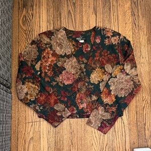 Reworked Upcycled Floral Long Sleeve Top